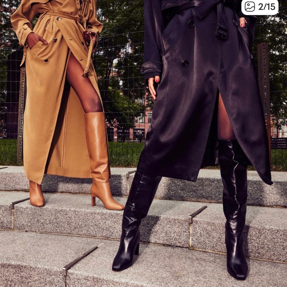 Black Knee-High Leather Boots